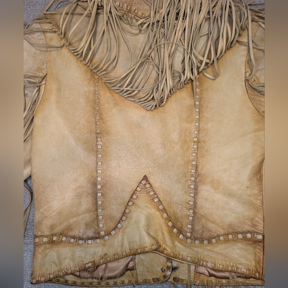 Danier Tan Leather Fringe Jacket - Picture 9 of 16